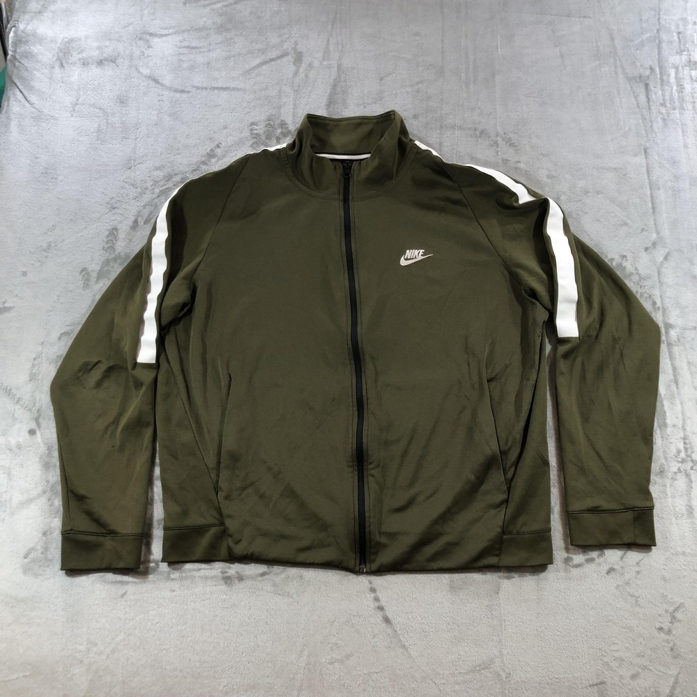 Nike Sportswear Track Jacket Mens XL Green White Tribute Full Zip 861648-395